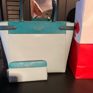 Kate Spade laptop tote with matching wallet